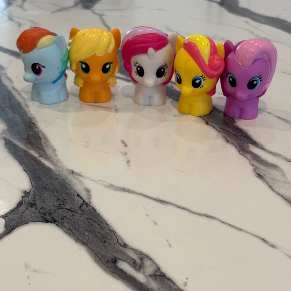 Hasbro Other - Playskool Lot Of 5 My Little Pony Figures Yellow,Blue, Pink, Orange, White 2.25”